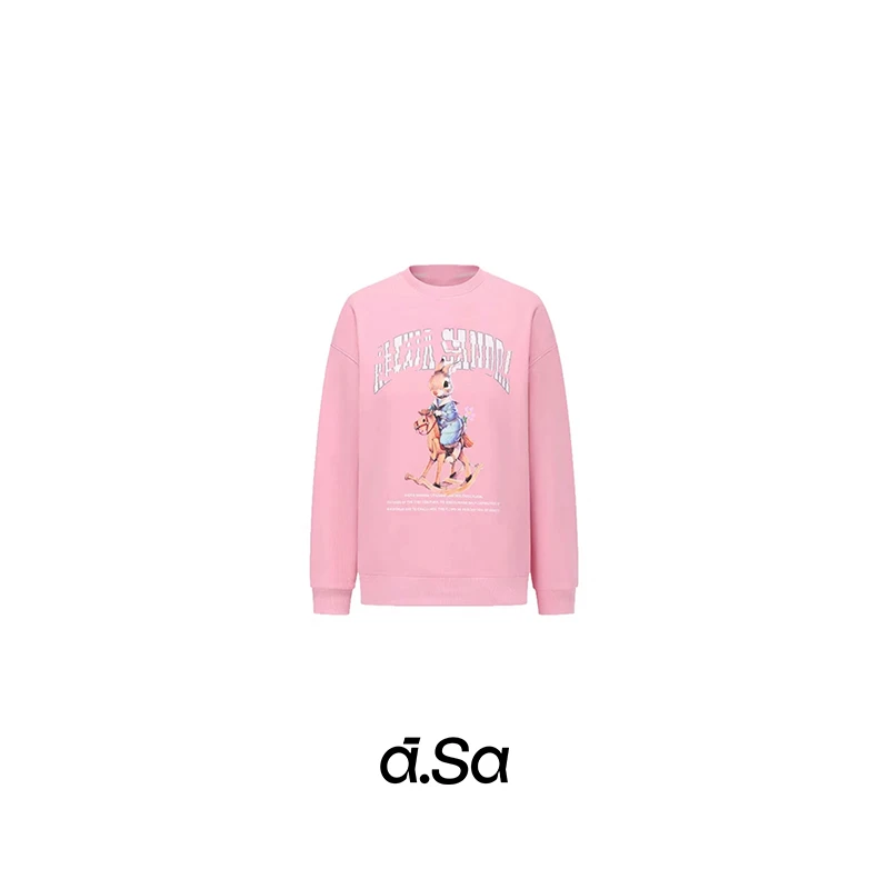 ASA- 【木马兔子印花长袖休闲上衣】