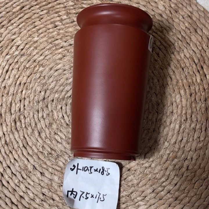 紫砂花盆  全手工大红袍046