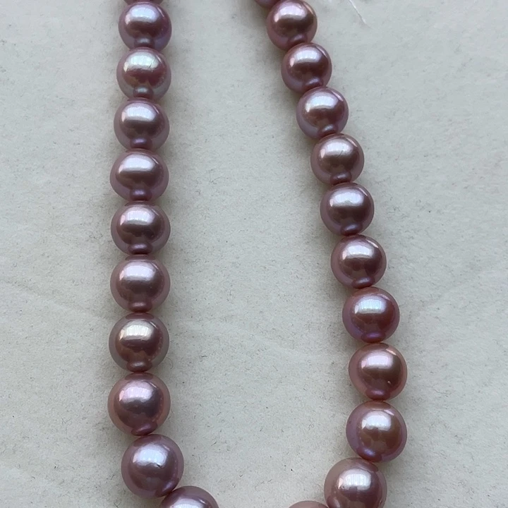 淡水珍珠颈饰银S925镶嵌卡11➕高品极光紫收藏级别