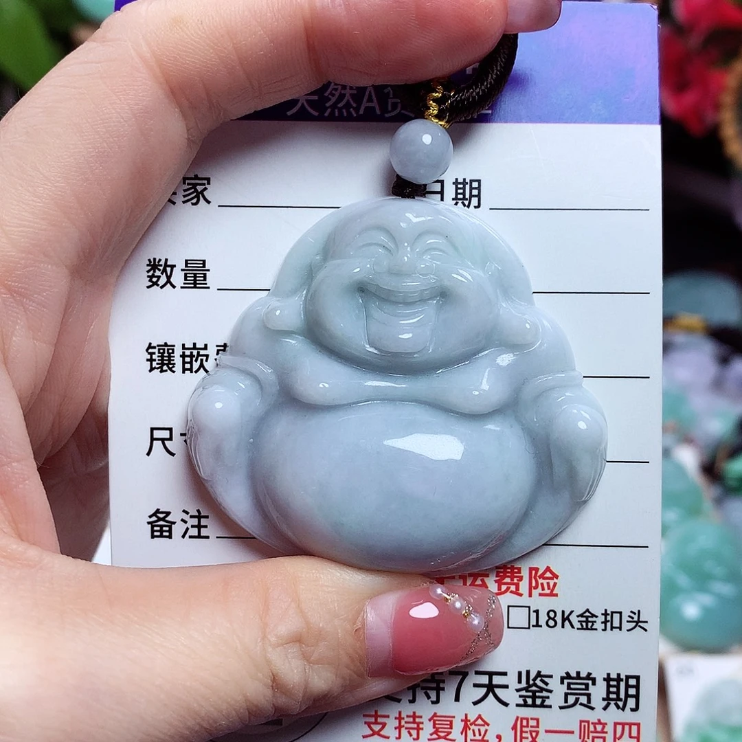 翡翠未镶嵌颈饰佛公03