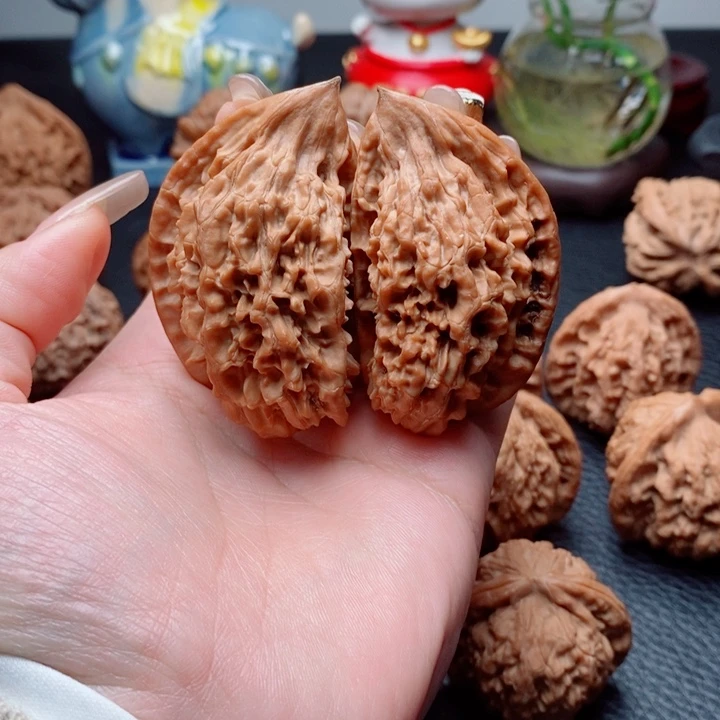 文玩核桃把件官帽半壁