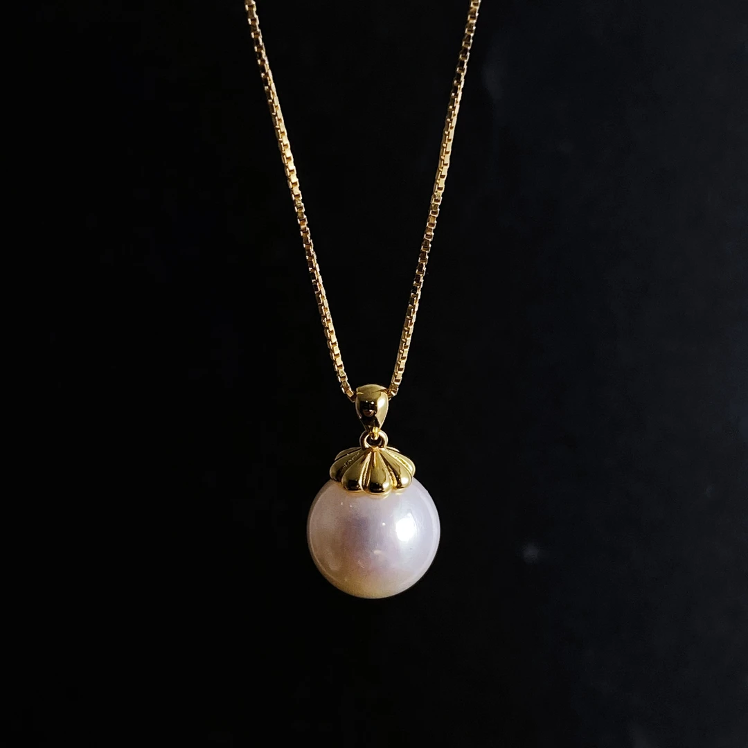 链子925银 明月 高级感灯泡8-9淡水珠吊坠项链2506500