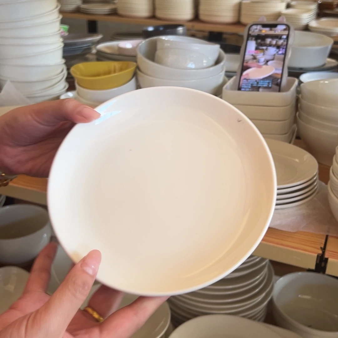 新骨瓷027瑕疵慎拍暖白 7寸平盘