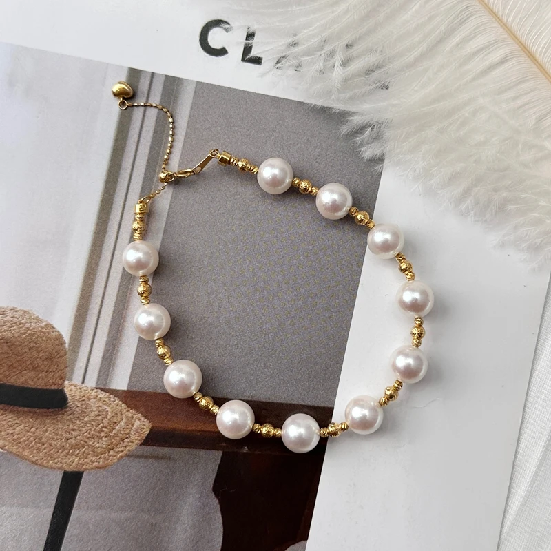 7.5-8mmAkoya满天星爆闪手链18K金