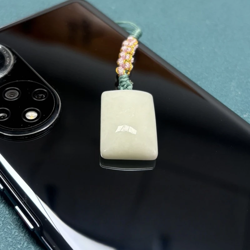秦臻玉a级蓝田玉无事牌手机链玉石吊坠包挂西安产地官方正品保真