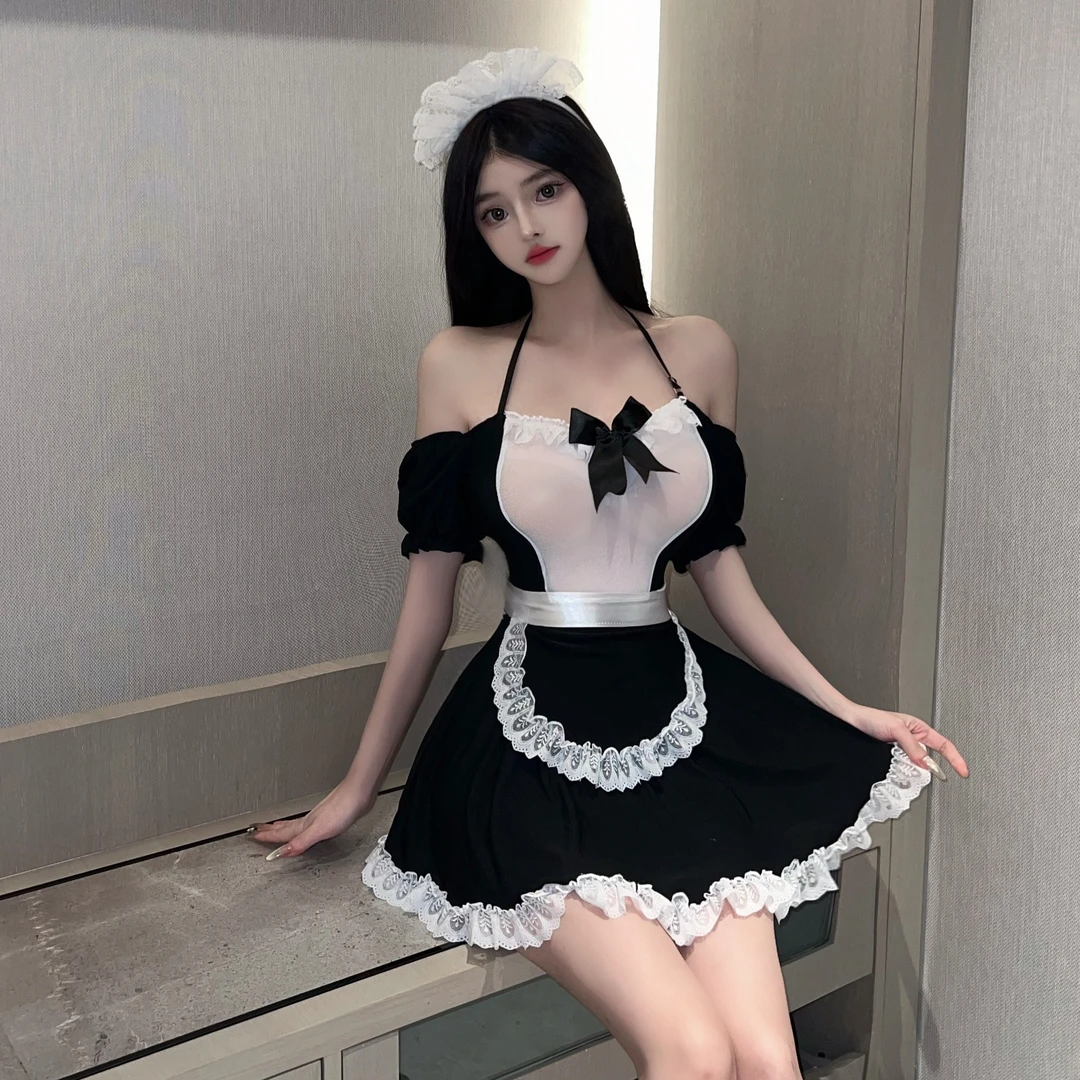 甜美洛丽塔通用短款女成人lolita二次元花边睡裙性感jk情侣趣味服