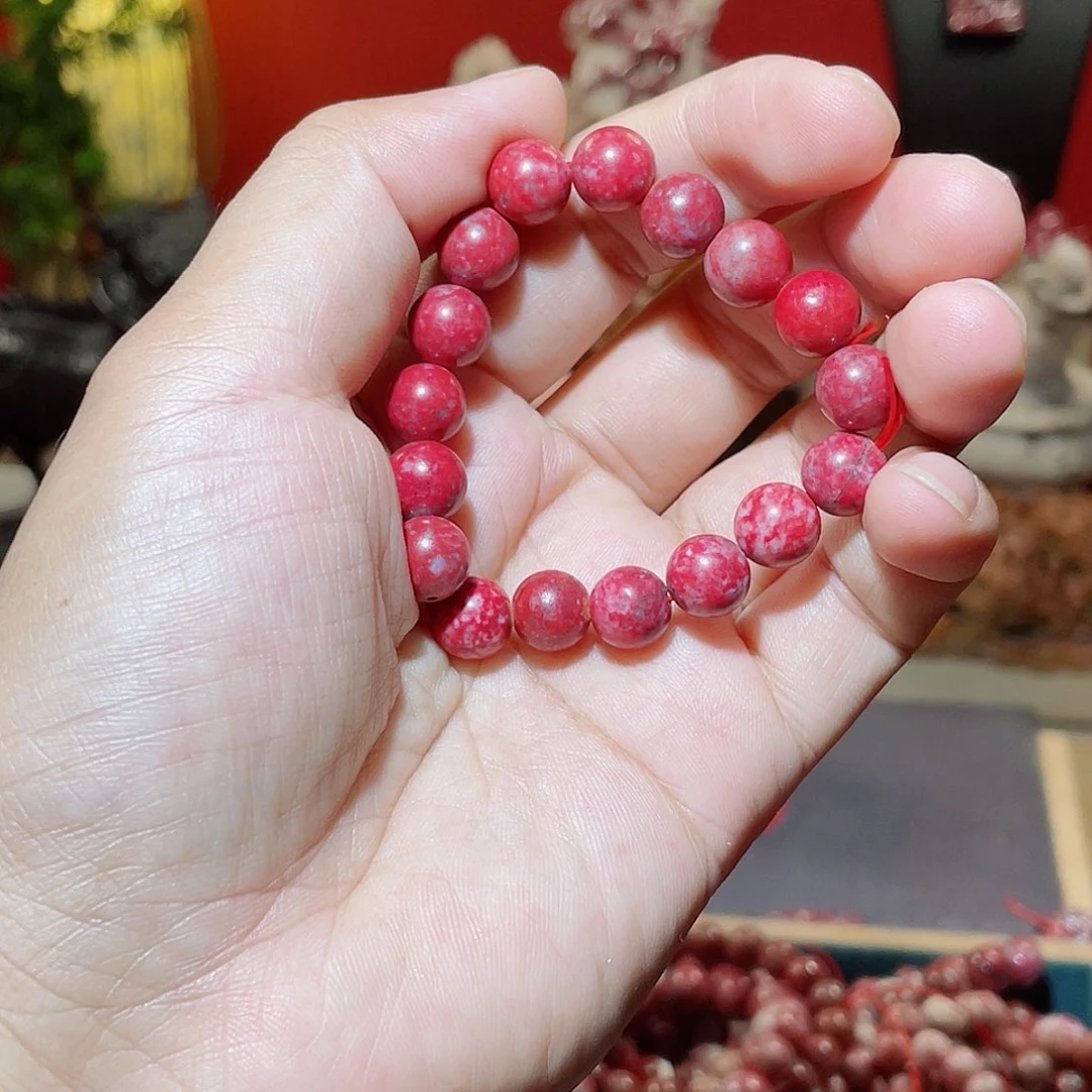 宁***远天然辰砂原石卡9+手串23.2克17个珠子