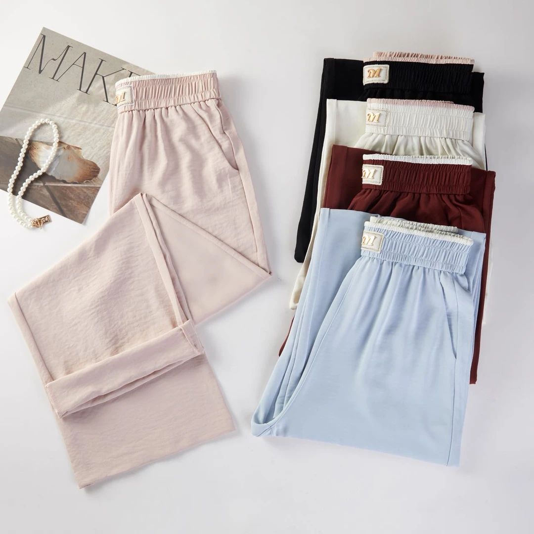 奢美灵动•「水光裤」肽金棉•金属M标，轻薄自带凉感直筒阔腿裤MZK！