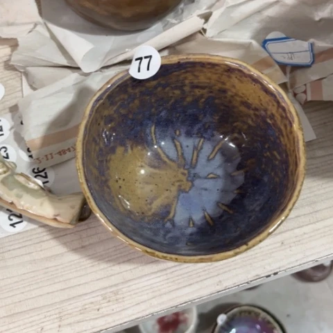 小***花碗手工手捏咖啡杯碗盘