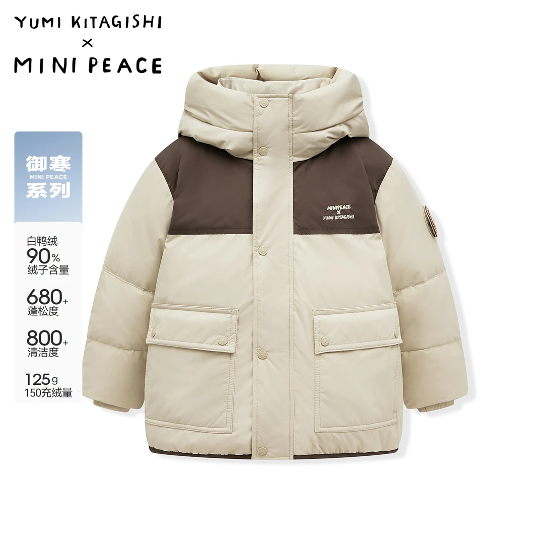 【银泰百货XH】Mini Peace童装男童御寒灯芯绒冬装羽绒服F1ACF4318