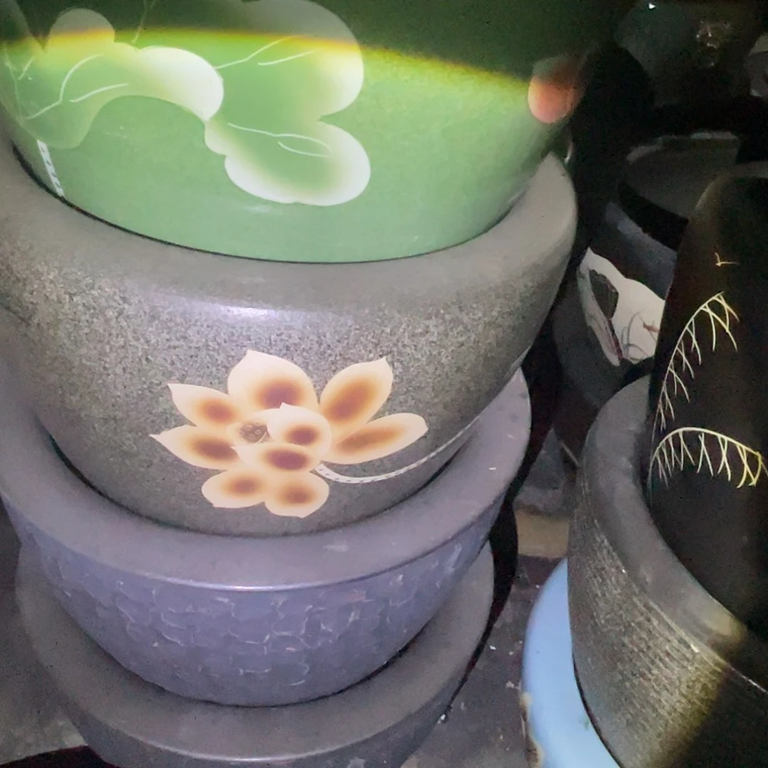 缸麻釉黄荷53✖️33两个缸