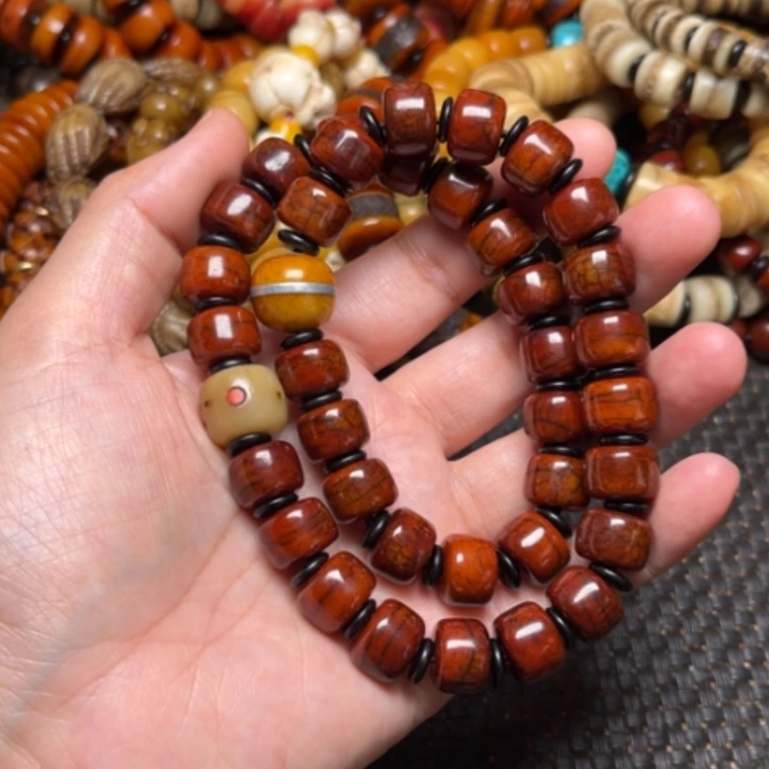 【闪购商品】手串/手链牛骨牛骨红双圈12×9×36颗