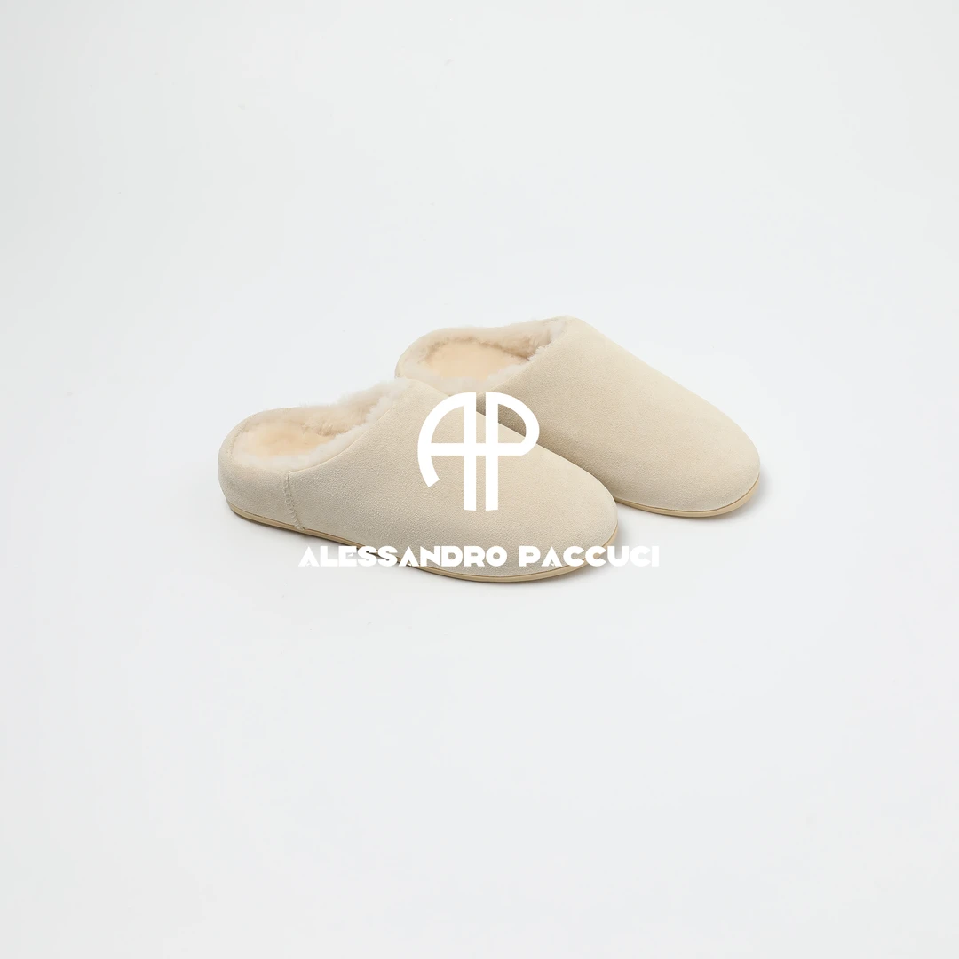 AP洛哥54125XT牛反绒+羊毛圆头多色时尚简约保暖雪地包头拖鞋