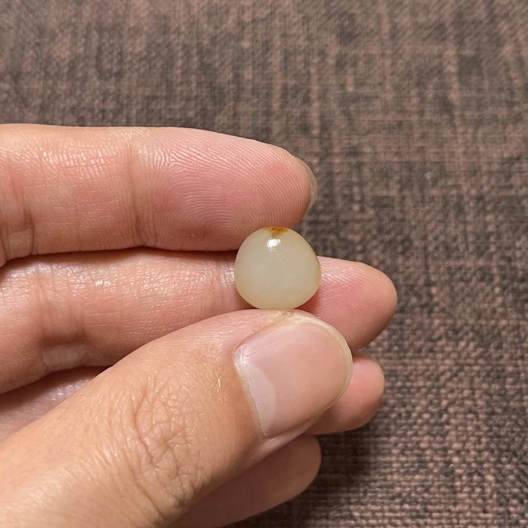 红皮白玉原石鸿运当头戒面手串籽顶珠项链子手绳diy手链和田玉润。
