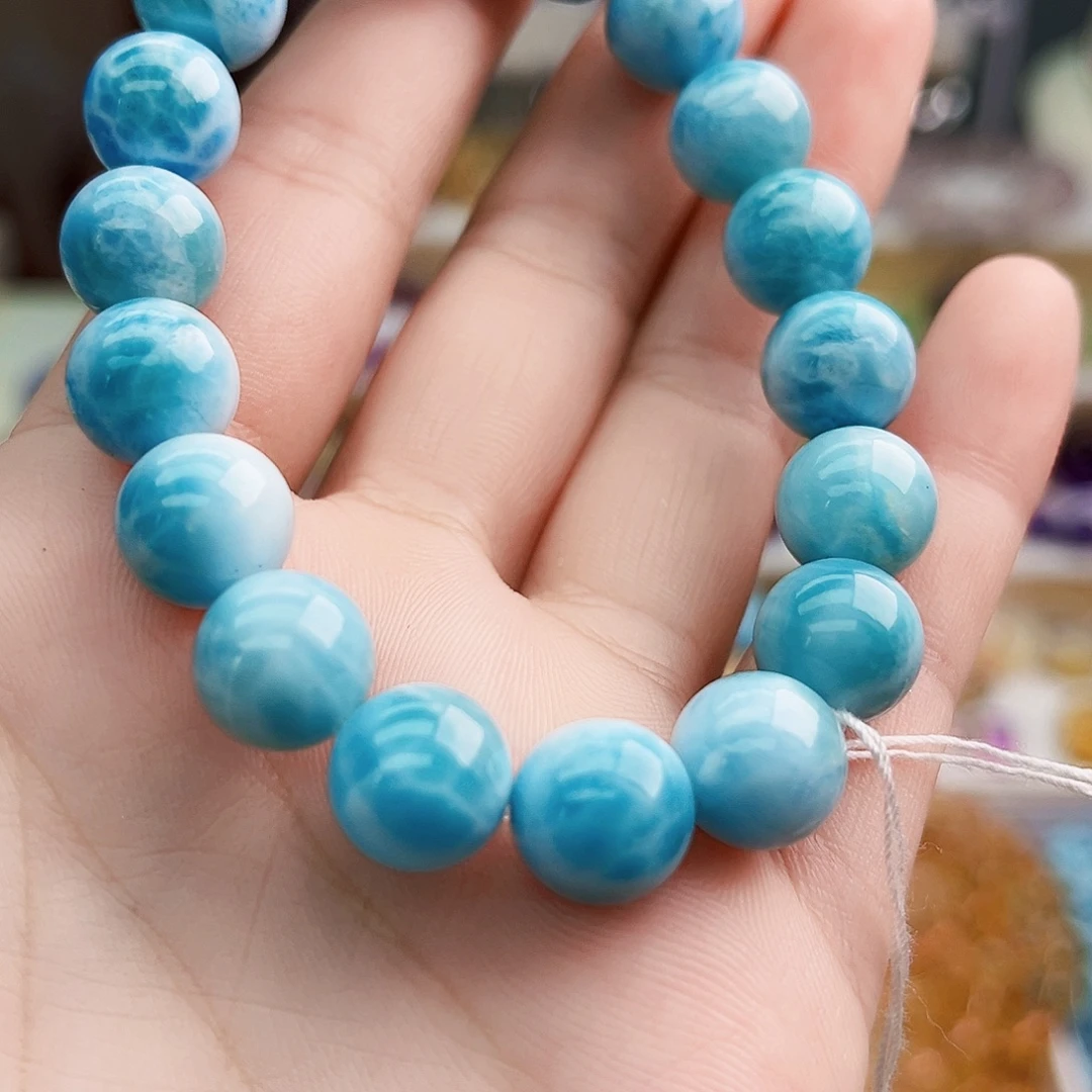 未镶嵌针钠钙石（海纹石）手串天然