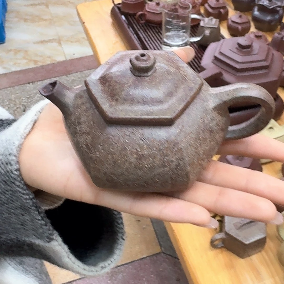 紫砂茶壶紫砂壶六方寒江200cc