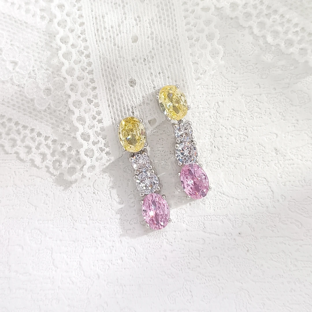 铜合金合成锆石耳饰 FXLM-56400 耳饰百搭时尚轻奢气质个性