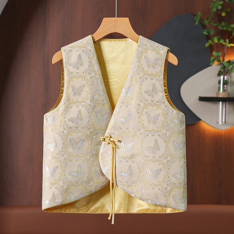 2025年新款中国风上衣外套新中式妈妈装马夹背心春秋款薄款马甲