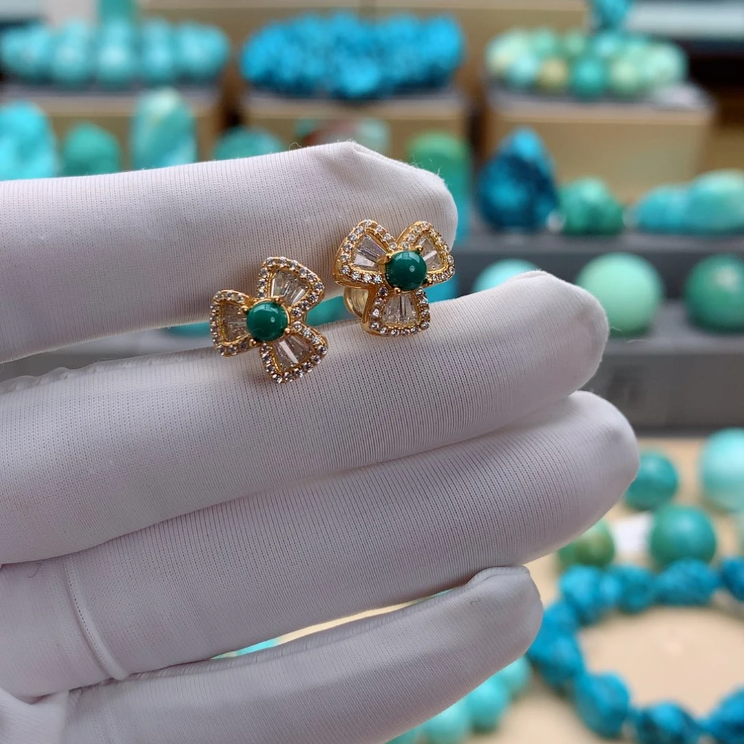 银S925镶嵌绿松石挂件