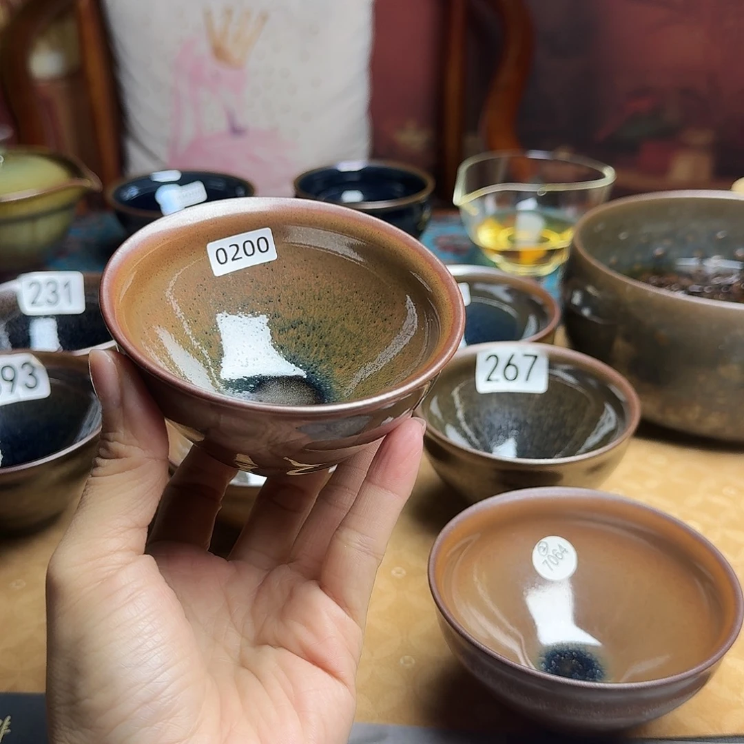 茶盏0200「孔雀羽」8731建盏建盏·柴烧·手工·铁胎·主人杯