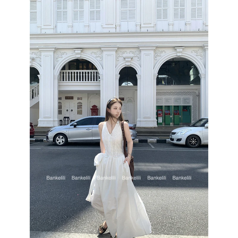 夏季法式天丝凉感时尚气质百搭显瘦领连衣裙套装夏季显瘦时尚上衣