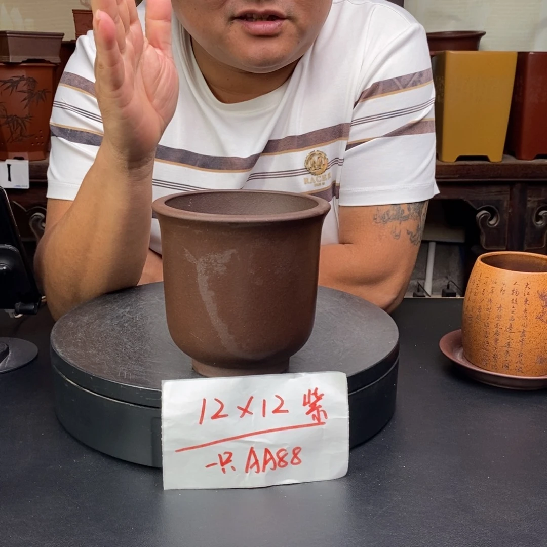 紫砂花盆货号一只AA88