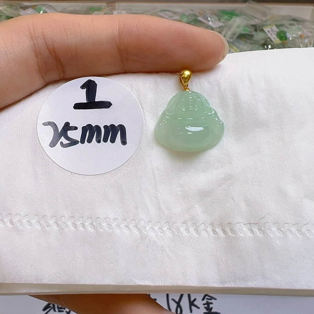 翡翠18K金镶嵌吊坠(不含链)翡翠