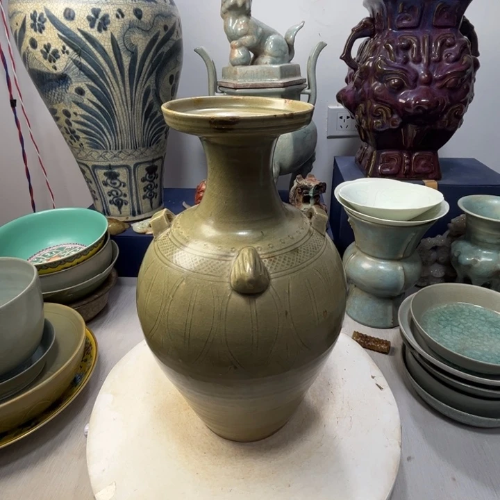 摆件酥*越窑鸡首壶瓷器摆件1