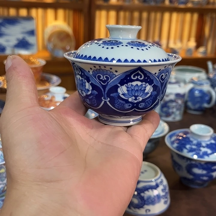 錡镇堂手工手绘盖碗