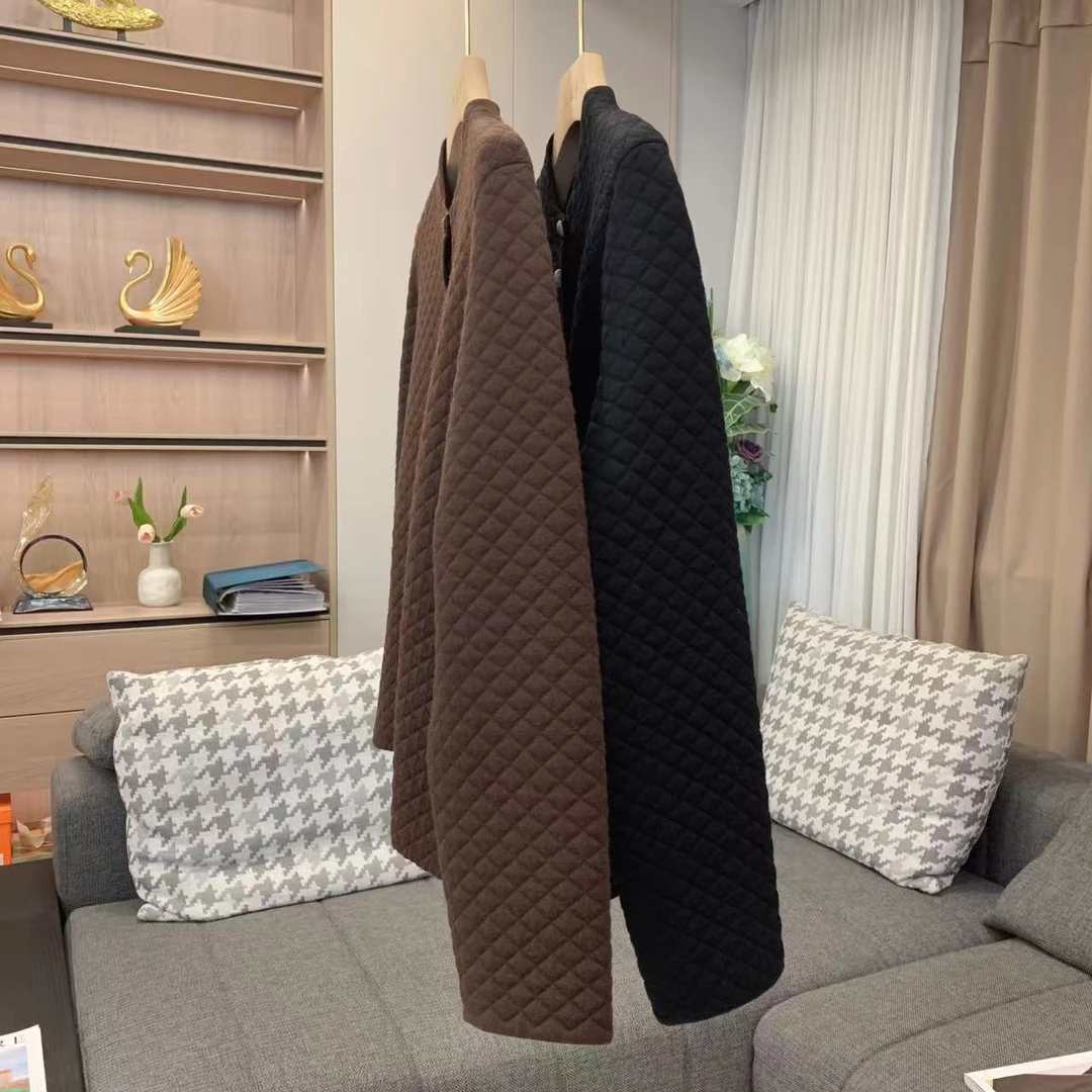 【美姐说】小菱形格立领女外套87082