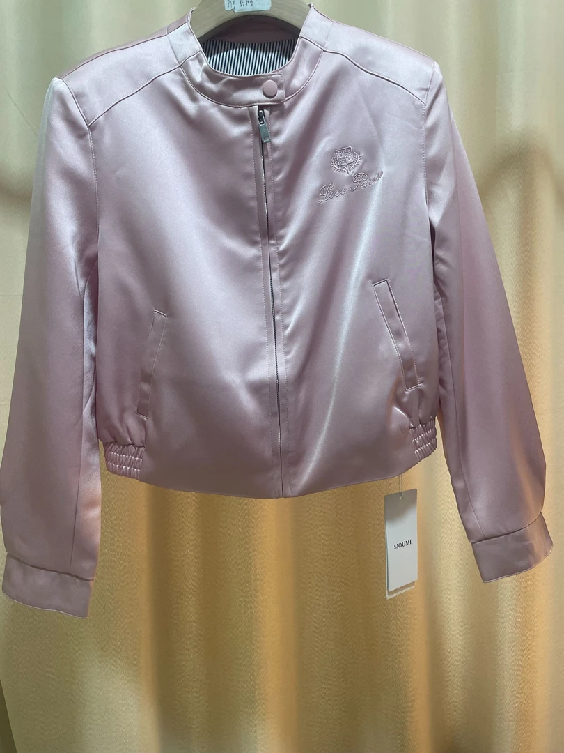 WSW187高档段面小个子短款外套刺绣休闲宽松外搭上衣时尚洋气