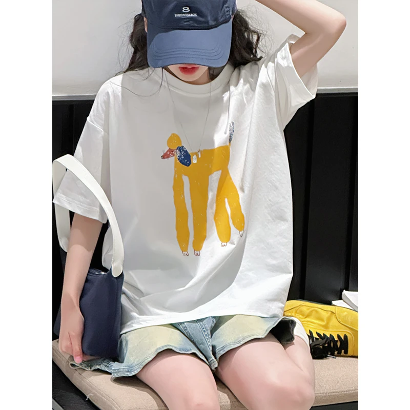 K28863韩系女童短袖T恤夏装儿童上衣2025新款女大童休闲洋气衣服t