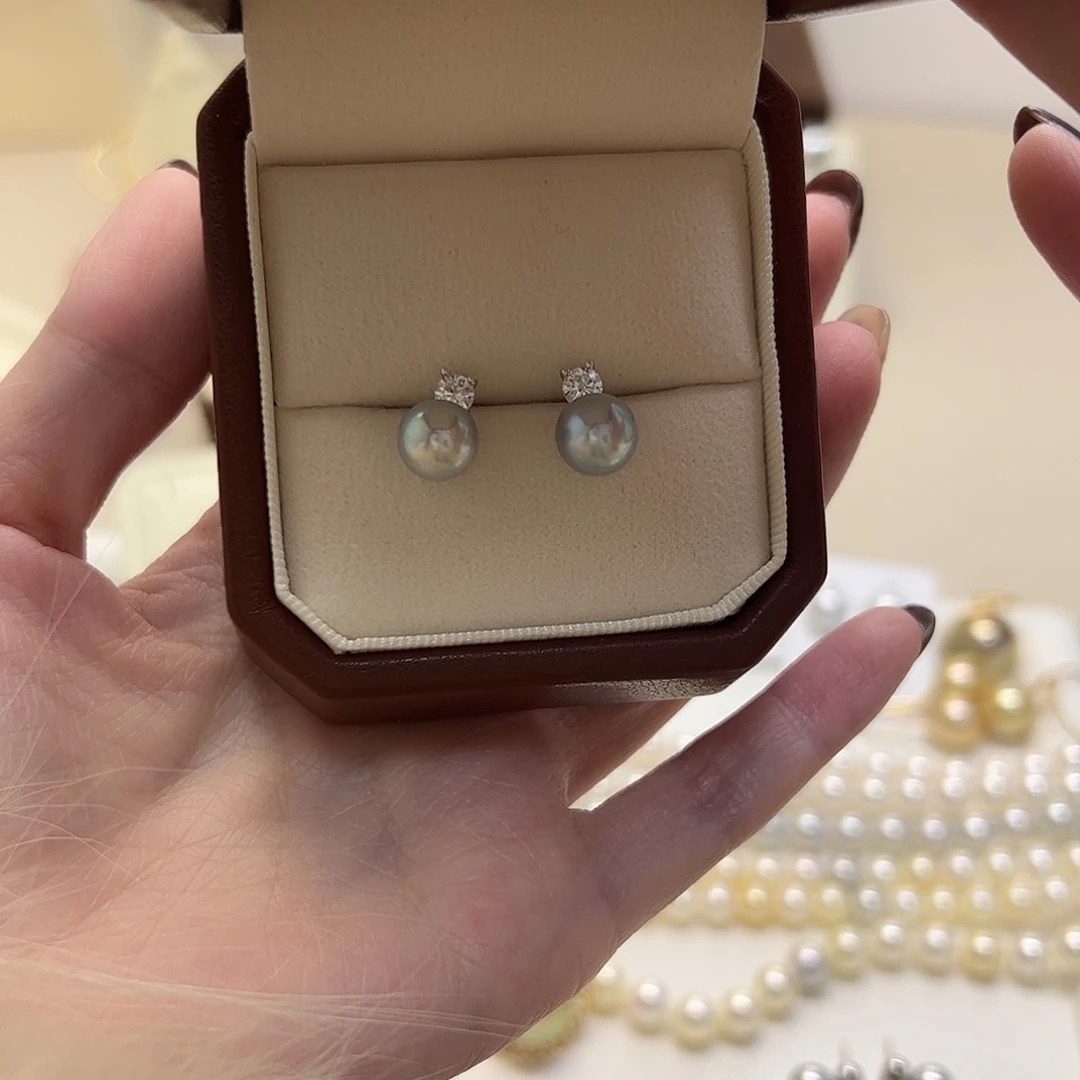 耳饰银S925镶嵌海水珍珠王妃款