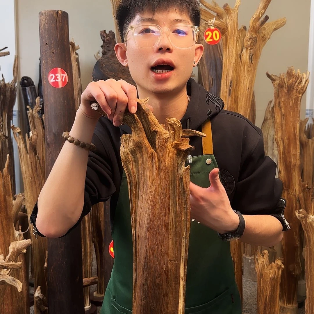 沉香摆件天然沉香原木摆件➕底座