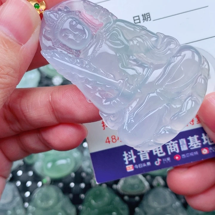 吊坠(不含链)18K金镶嵌翡翠