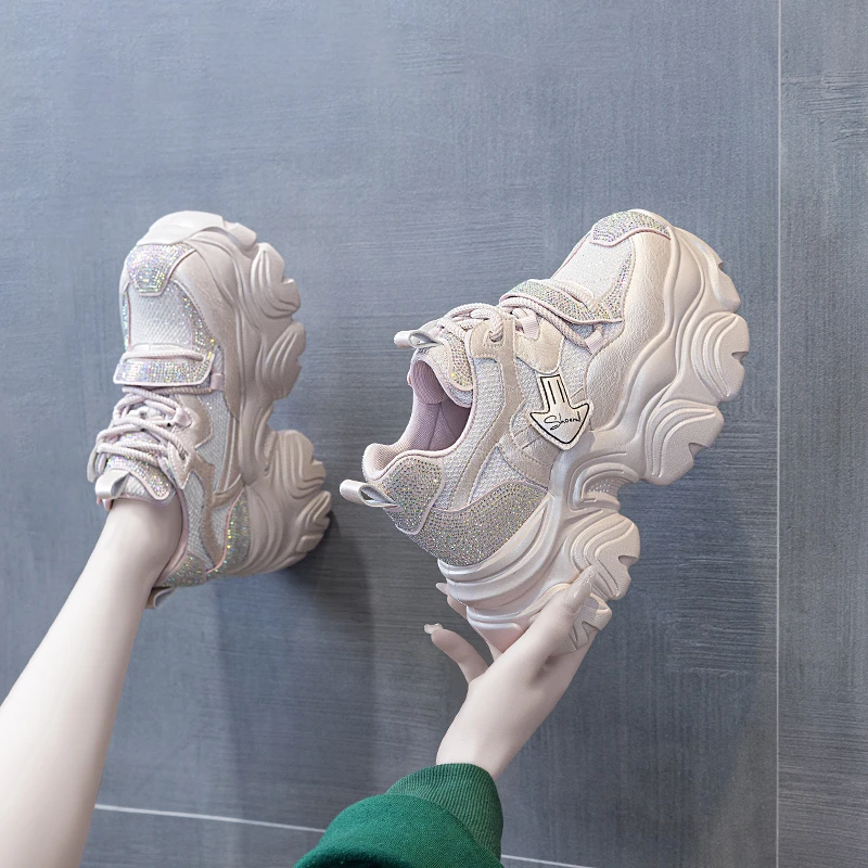 增高11-14cm老爹鞋女鞋2025年夏季舒适透气百搭厚底休闲鞋569-15