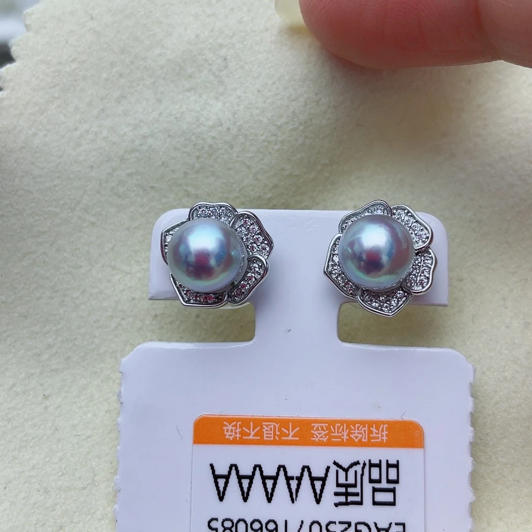 耳饰海水珍珠银S925镶嵌w24