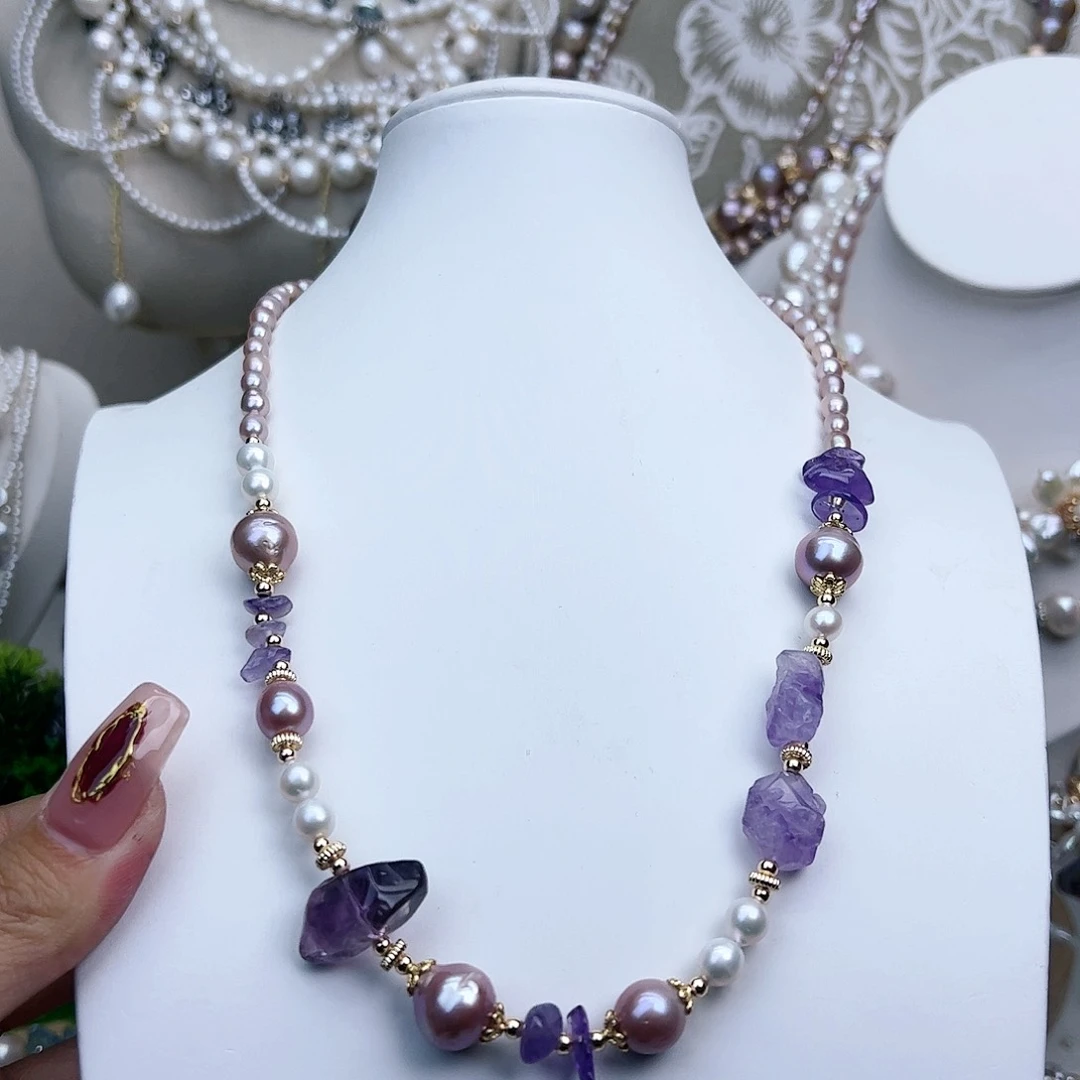 淡水珍珠颈饰银S925镶嵌