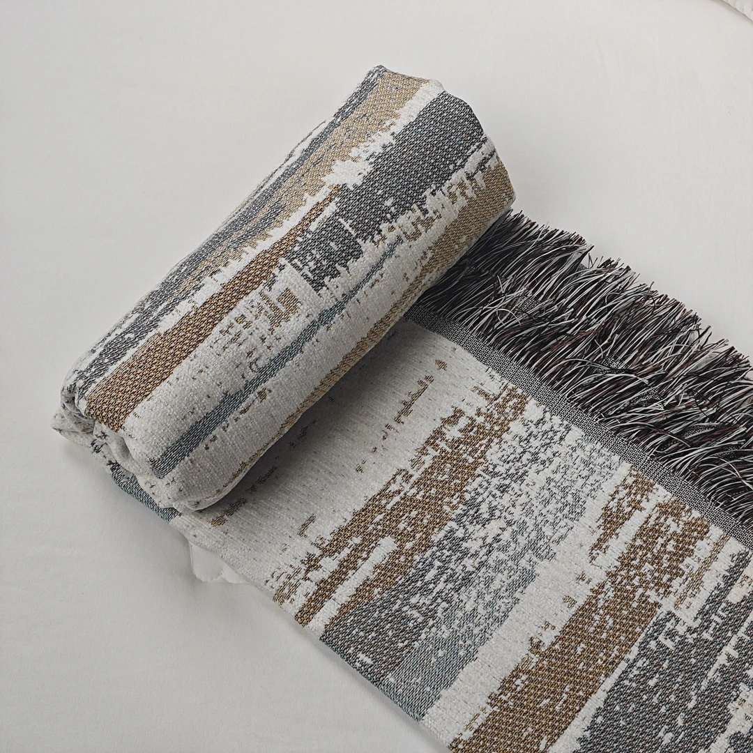 【京かわ会社】 雪尼尔流苏沙发垫90*210cm 渐变-蓝