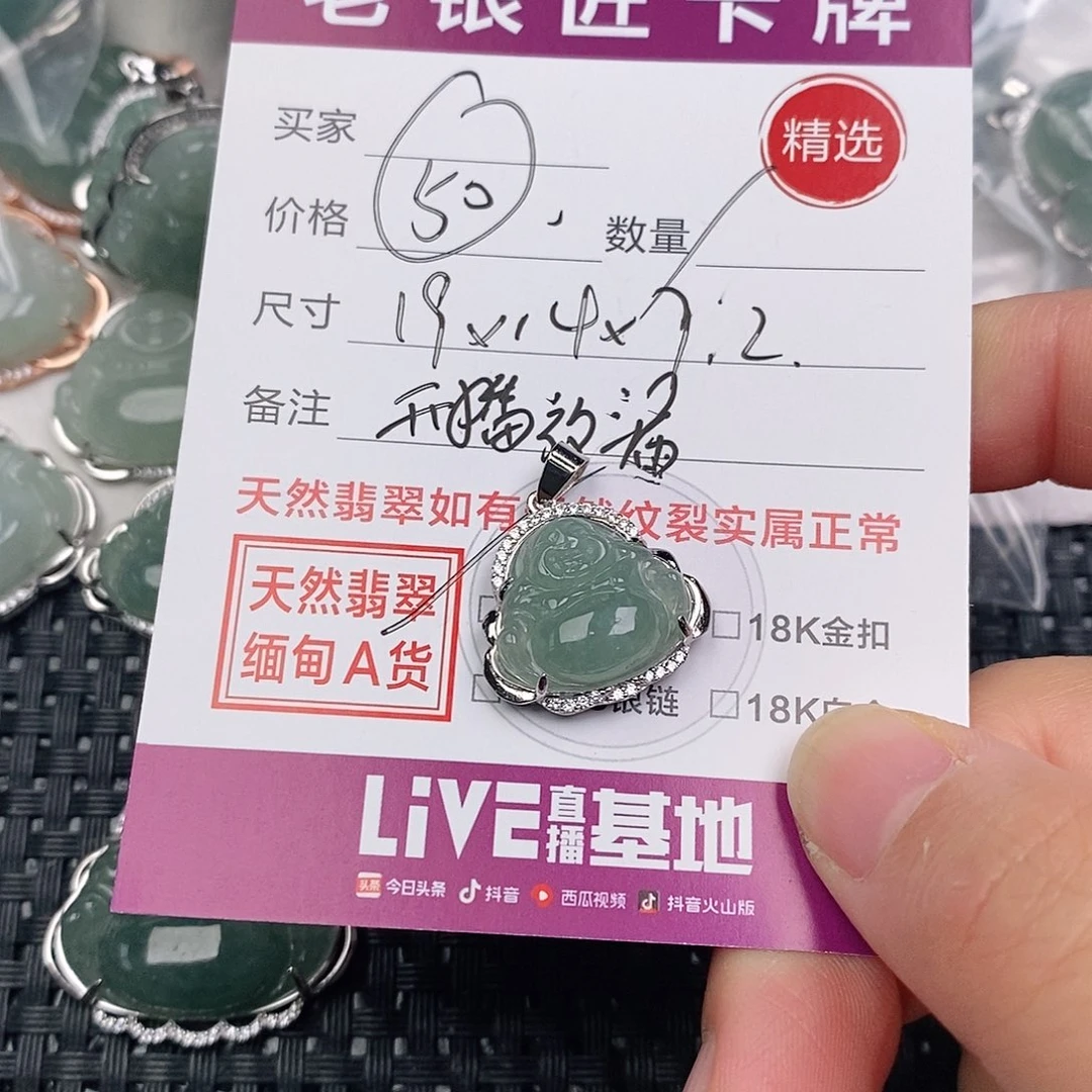 颈饰银S925镶嵌翡翠