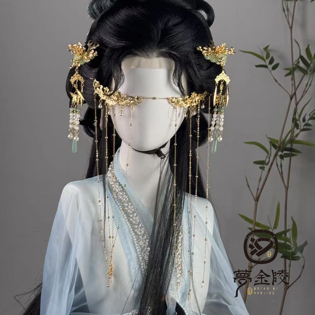 梦金陵战国发饰发钗流苏掩鬓中式古风簪子发簪汉服头饰