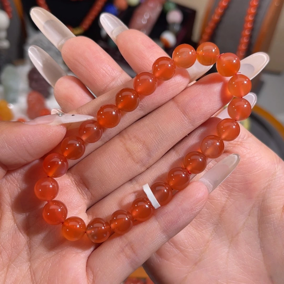 南红玛瑙丽江料圆珠手串 8.3m m未镶嵌