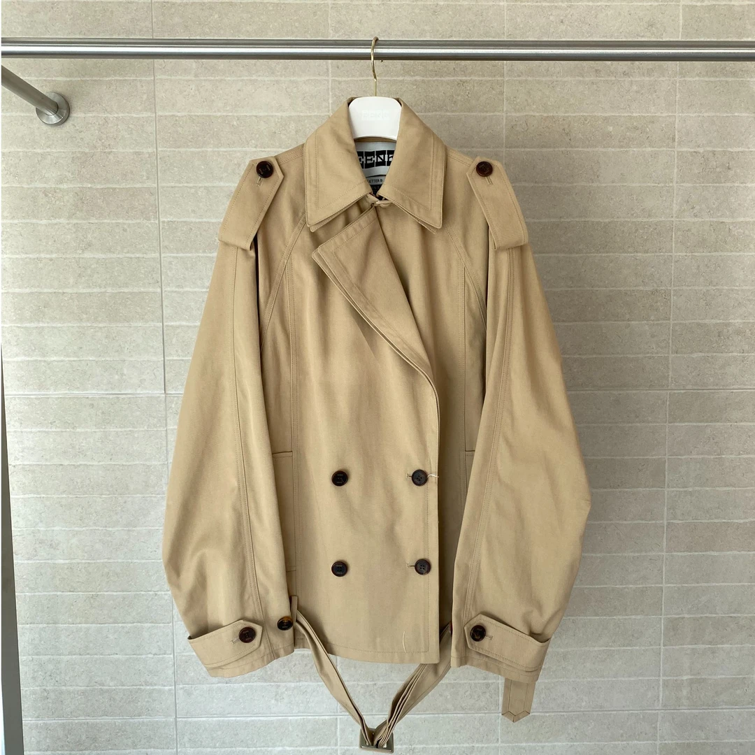 EENK 半长纯色风衣25年秋EEB -1P353-CT04-CM——7800