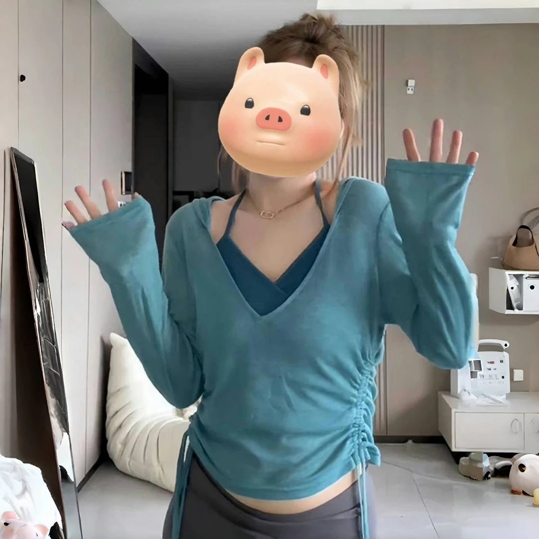 大码胖mm挂脖吊带背心t恤女夏季显瘦遮肉小衫两件套上衣秋款女