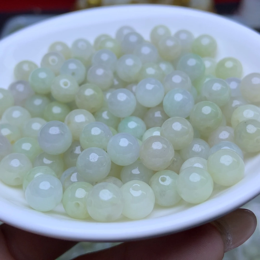 未镶嵌手链翡翠卡8冰绿25个单圈
