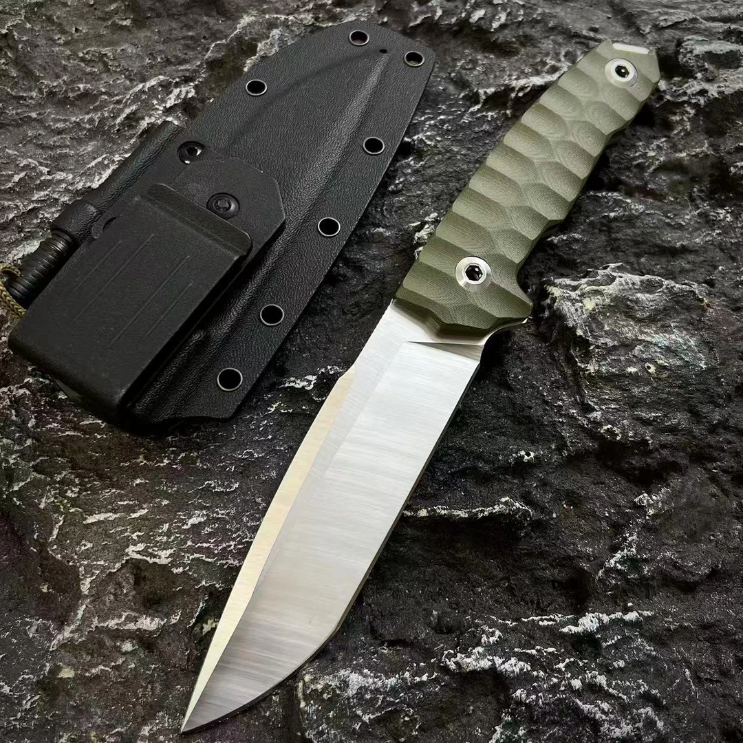 【耐战】绿曼诺 进口D2冷作钢-绿G10手柄 户外排障猎直