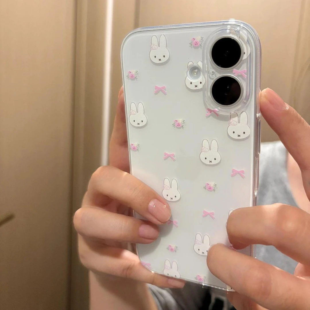 闪度侠小兔蝴蝶结适用苹果16手机壳iPhone15华为P70vivoppo小米13