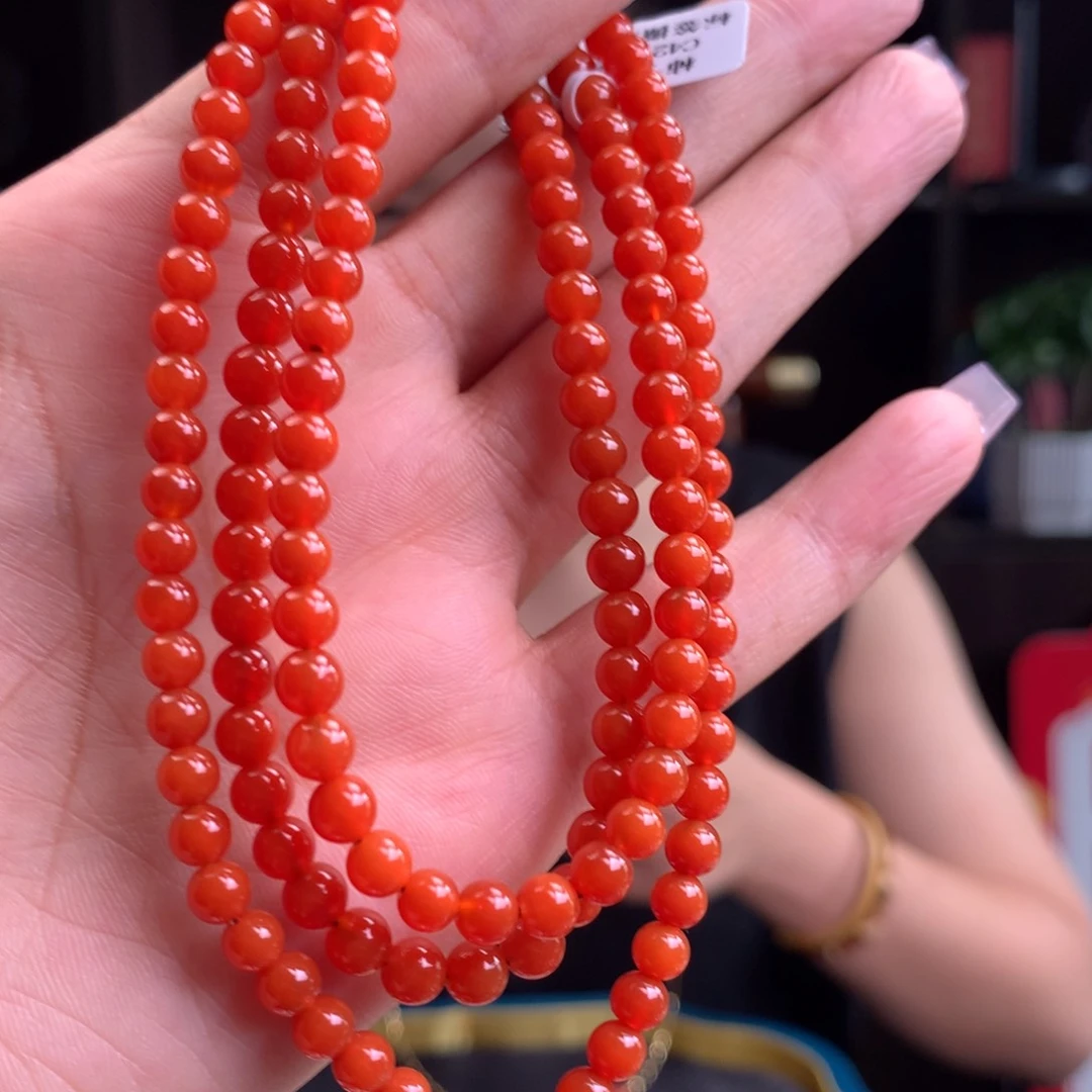 南红玛瑙原矿南红未镶嵌柿子红卡4
