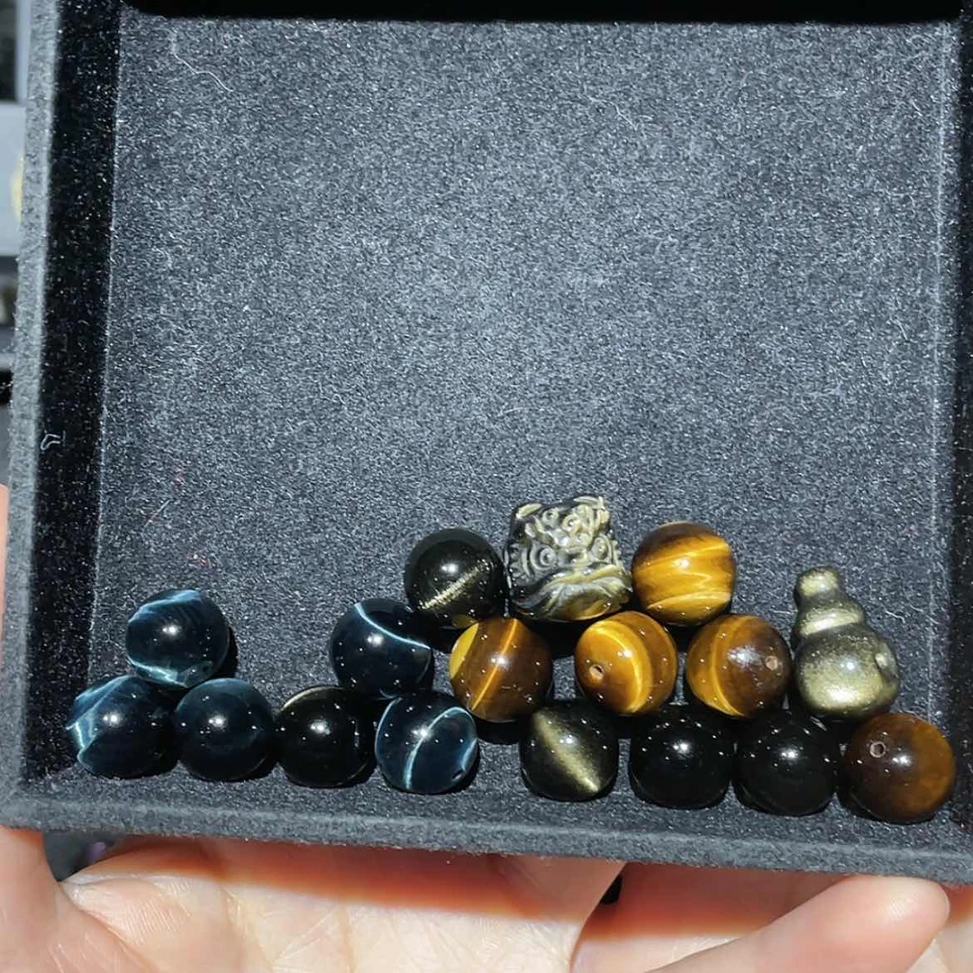 【闪购商品】未镶嵌黑曜岩珠宝奇石熬***圈