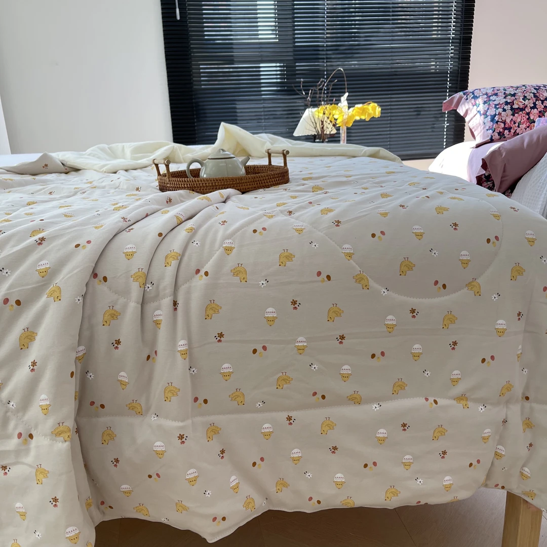77 【特价】可机洗全棉天竺棉单人夏被 1.5×2 2.5斤左右